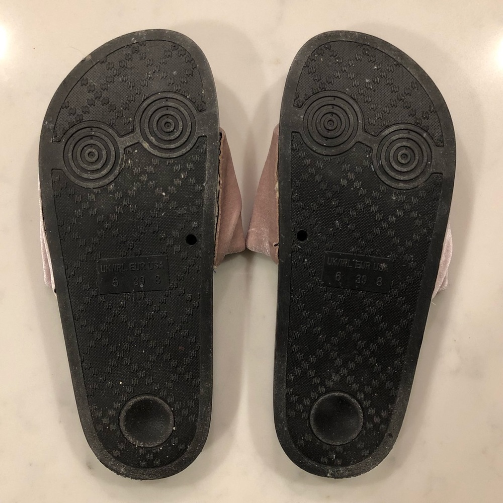 AIR Balance Velvet Embellished Slides Pink Size 8 - Picture 7 of 8
